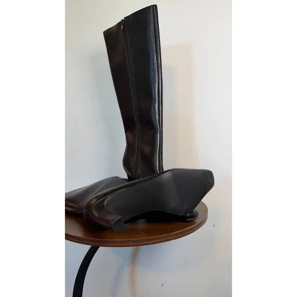 Madden Girl Voyage Knee High Square Toe Dress Boots Black 6M Polyurethane $99 NW - Picture 11 of 13